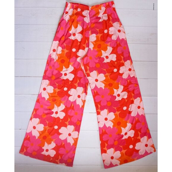 Mirae Paris Floral Retro Chic High-Waisted Wide-Leg Pants – Size 40 (US 8) - Picture 2 of 11